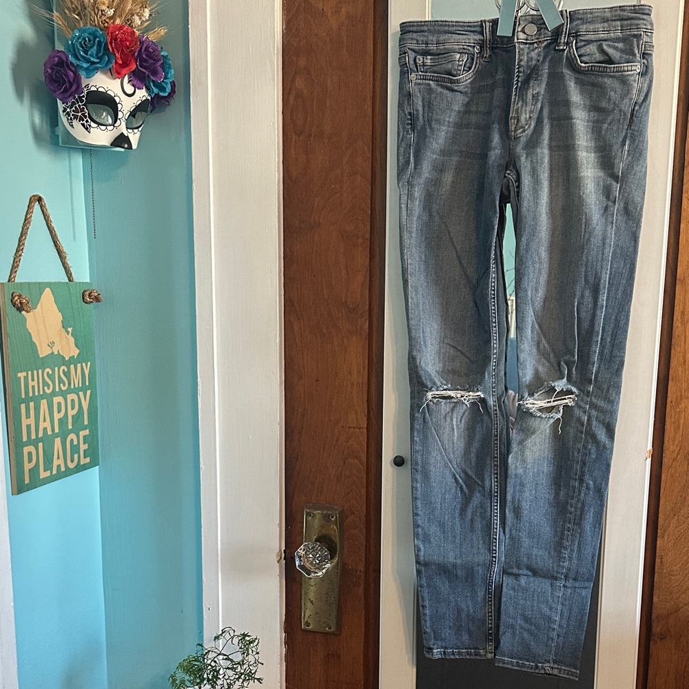 All Saints Blue Skinny Jeans